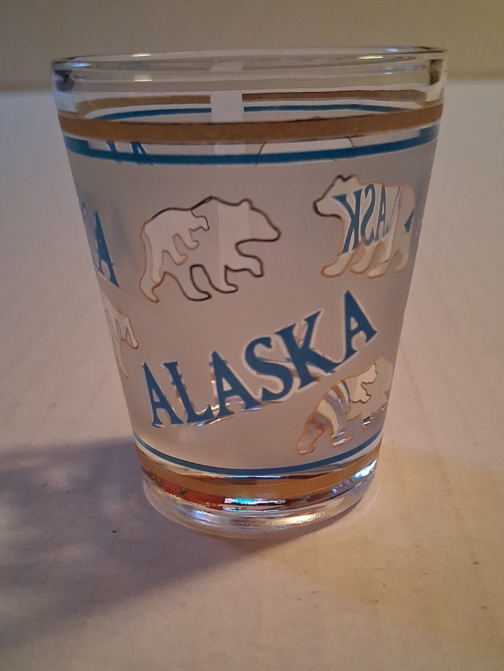 Alaska Blue and Gold Souvenir Shot Glass